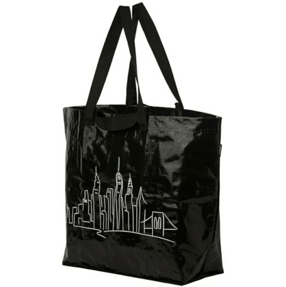 IKEA PALTKOMA Sky Scrapers Medium Shopping Tote Bag Black White